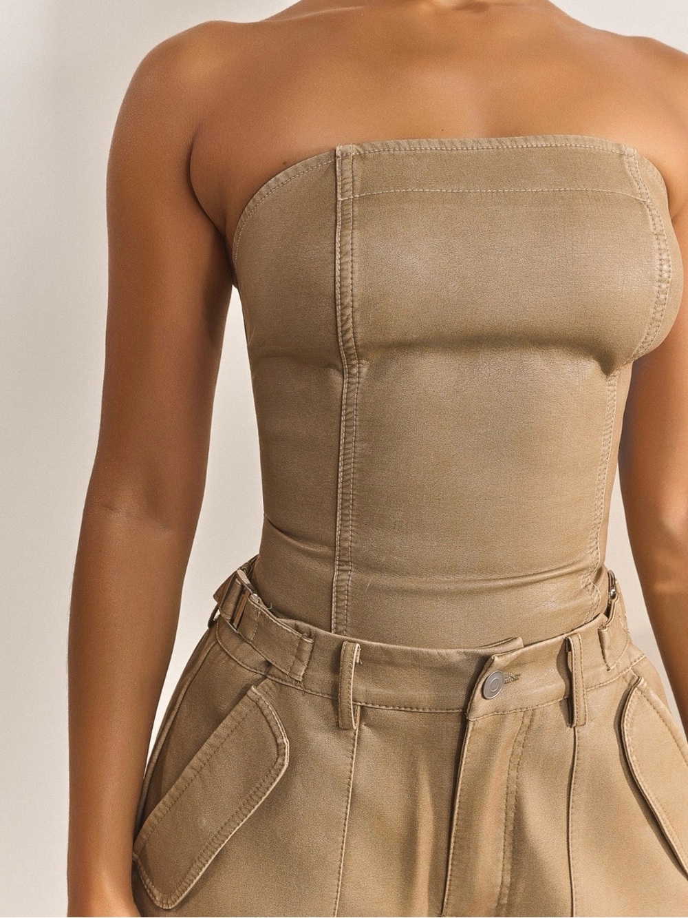 NWT THE ZEDA CORSET IN LIGHT BROWN WASH women’s size 8